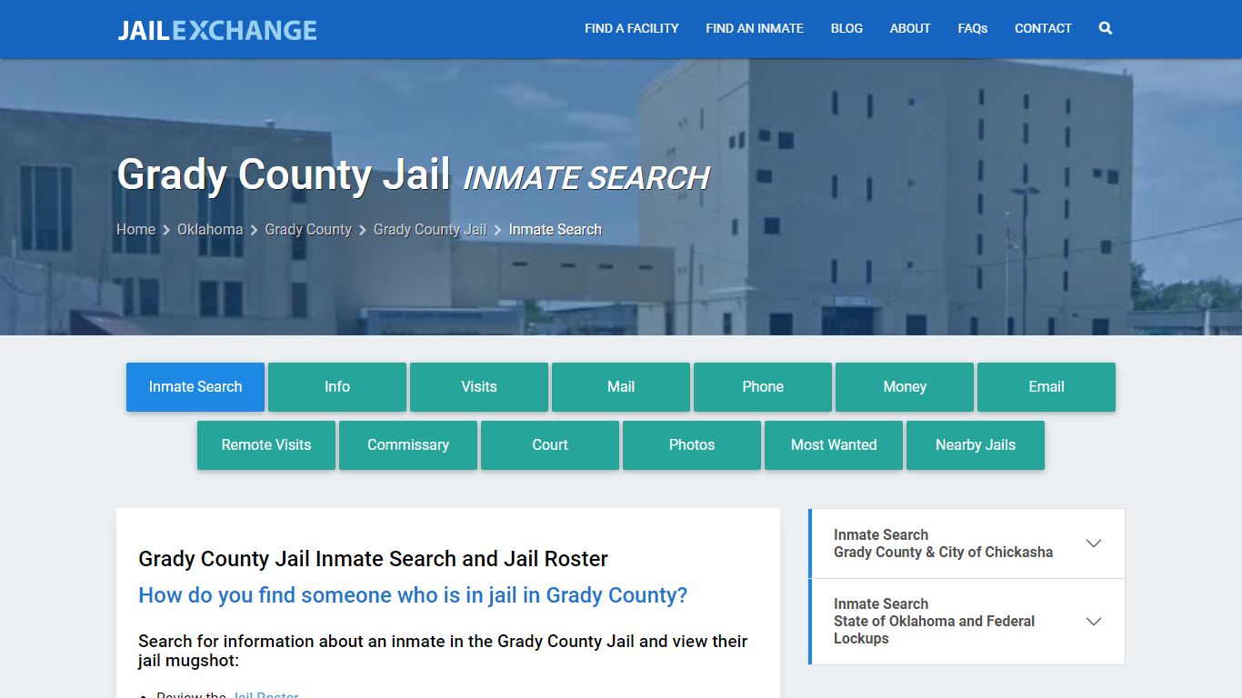 Inmate Search: Roster & Mugshots - Grady County Jail, OK - Jail Exchange